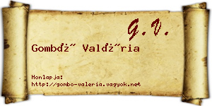 Gombó Valéria névjegykártya